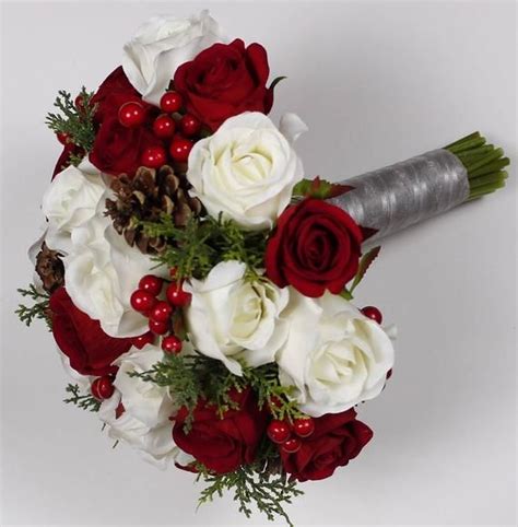 Christmas Wedding Bouquet Christmas Bridal Bouquet Red Wedding Bouquet Country Wedding Bridal ...