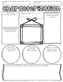 characterization graphic organizer by Self contained and lovin' it