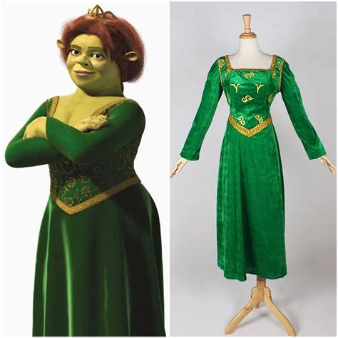 Shrek Princess Fiona Green Dress Cosplay Costume Women Outfit-in Movie & TV costumes from ...