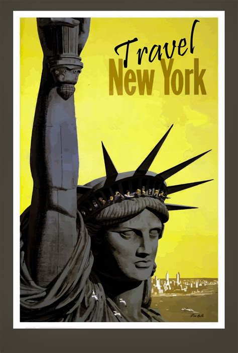 Travel New York Vintage Poster Free Stock Photo - Public Domain Pictures
