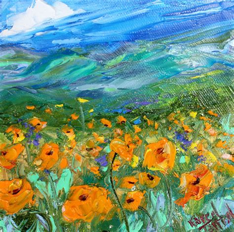 California Poppies painting flower art wildflower painting | Etsy | Poppy painting, Modern art ...