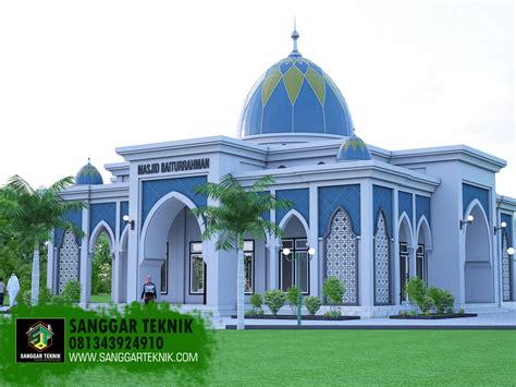 DESAIN MASJID MINIMALIS MODERN 15X15 1 LANTAI TERMASUK TERAS | SANGGAR TEKNIK