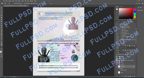 download UK United Kingdom Passport V7 PSD File photoshop Template editable - FULLPSD