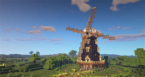 Minecraft Windmill - Tutorial - Realistic Minecraft Windmill Minecraft Map