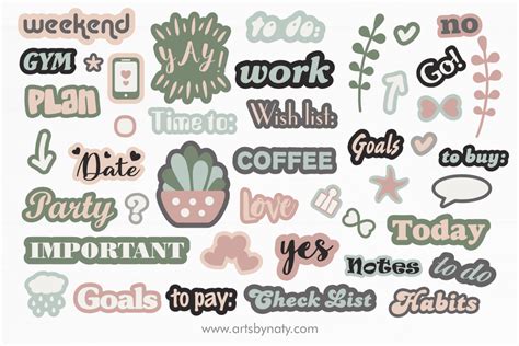 Cute Stickers SVG Files Download for Planner | TheHungryJPEG