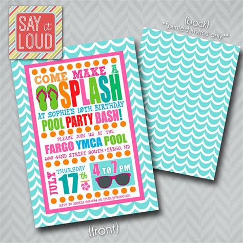 Custom Girl Swim Party Invitation by SayItLoudDesigns on Etsy, $15.00 | Swim party invitations ...