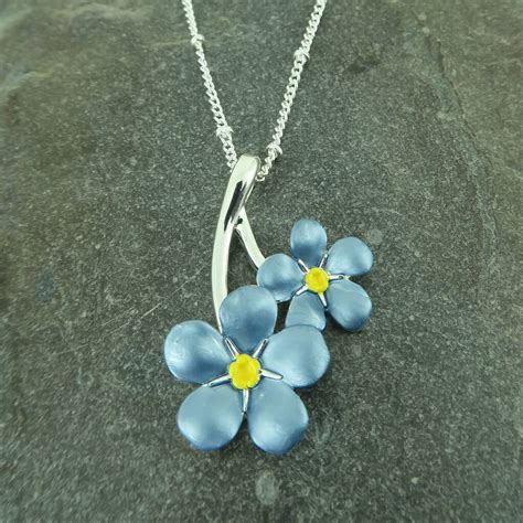 Forget Me Not Flower Pendant Necklace By At London Jewels ...