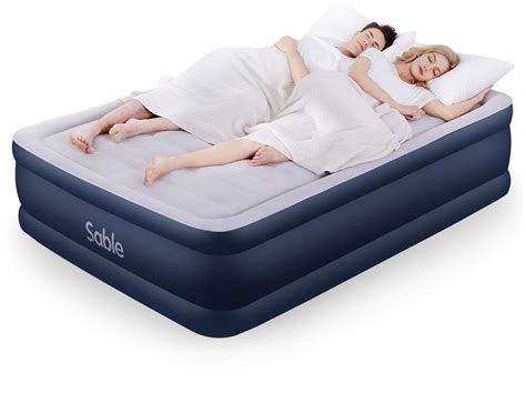 Amazon.com: Inflatable Air Bed Double Size Airbed, Air Mattress Upgraded Blow up Bed with Built ...