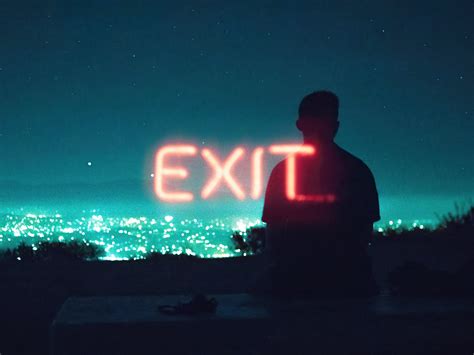 1680x1260 Exit Neon Boy Standing Silhouette 1680x1260 Resolution HD 4k Wallpapers, Images ...