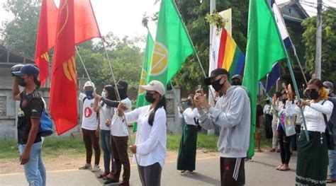 Myanmar activists stage "bloody" protests against military | Nasdaq