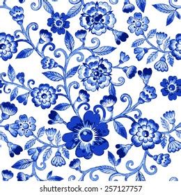 Blue And White Flower Wallpaper