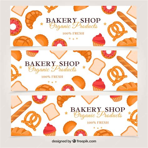 Free Vector | Bakery banners in flat style