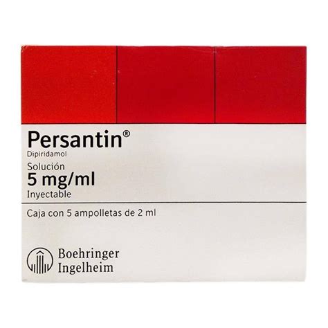 Persantin 5 mg/ml solución inyectable 5 ampolletas de 2 ml | Walmart en línea