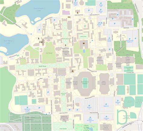 Printable Notre Dame Campus Map