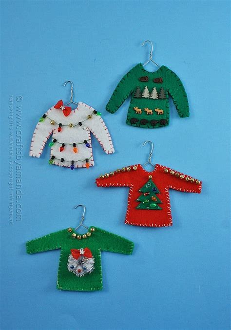 Ugly Sweater Ornaments - Crafts by Amanda