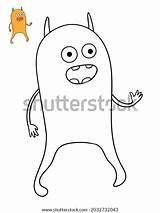 Cute Cartoon Monster Coloring Page Color Stock Illustration 2032732043  sketch template