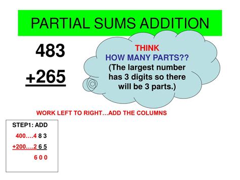 PPT - PARTIAL SUMS ADDITION PowerPoint Presentation, free download - ID ...