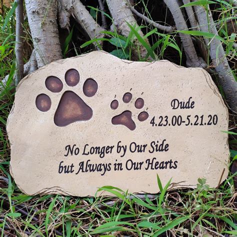 Free Custom Paw Prints Pet Memorial StonesPersonalized Dog | Etsy