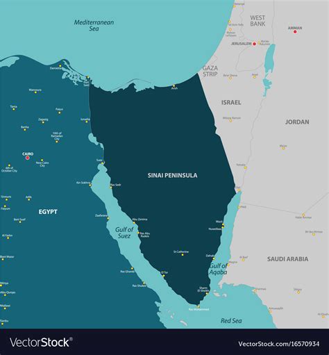 Map sinai peninsula Royalty Free Vector Image - VectorStock