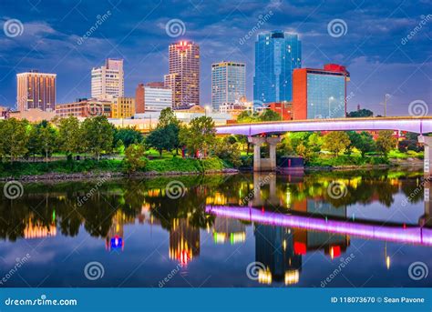 Little Rock, Arkansas, USA Skyline Stock Photo - Image of mississippi, dusk: 118073670