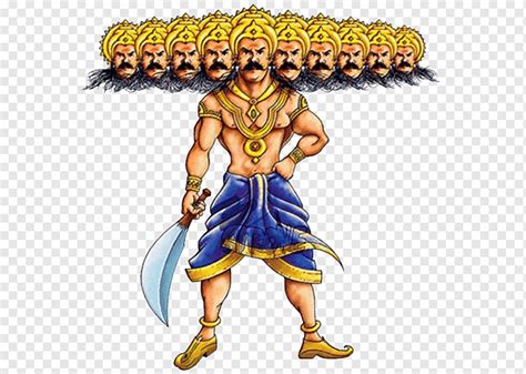 Man holding sword illustration, Ravana Ramayana Lanka, Ravan, food, logo, gold png | PNGWing