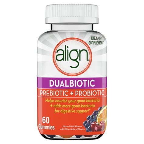 Align Prebiotic Probiotic Supplement Gummies, Natural Flavors, 60 Ct ...