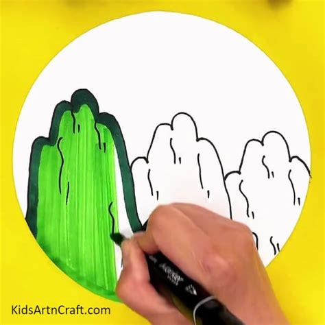 How To Make Mountain Scenery Drawing For Kids Tutorial - Kids Art & Craft