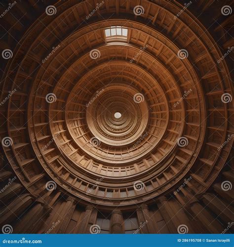 A Spiral Staircase in a Church, Perspective View. Generative Ai Stock ...