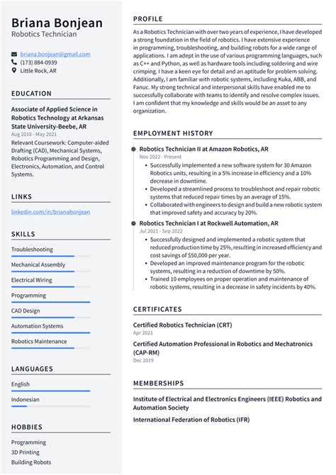 Apple Robotics Technician Resume Examples | ResumeCat