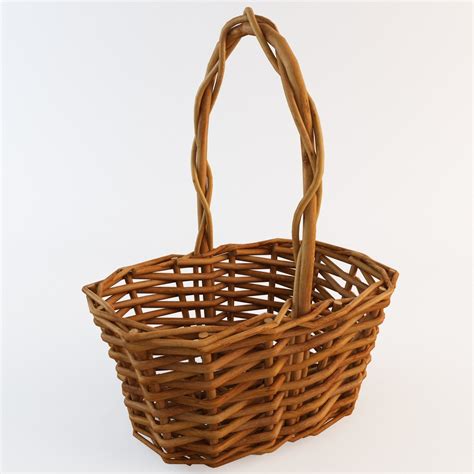 3d model wooden basket