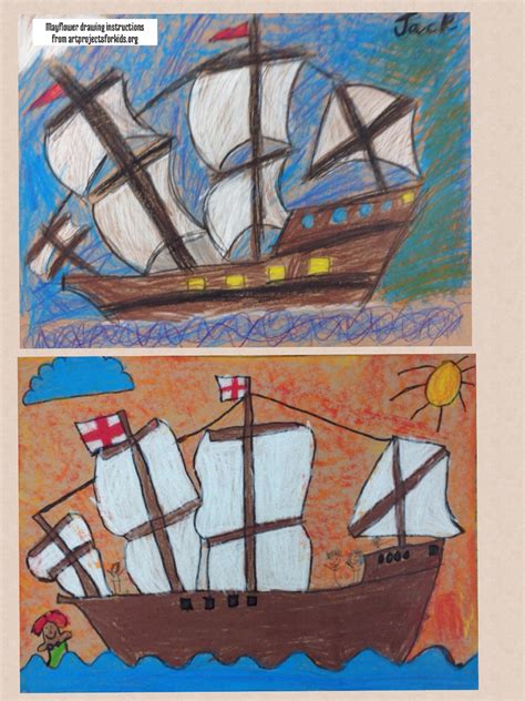 Thanksgiving Mayflower Drawings - K - 6 ArtK – 6 Art