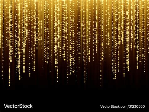 Black background with falling golden sparkles Vector Image