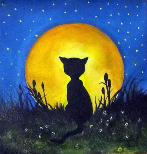 Image detail for -And His Moon Painting by Dalgis Edelson - Cat And His ...