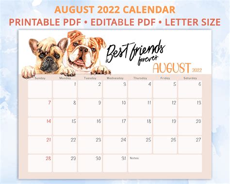 Work Calendar, August Calendar, Cute Calendar, Planner Calendar, Insert ...