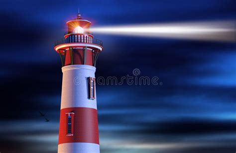 Lighthouse Beam At Night Stock Image - Image: 19916971