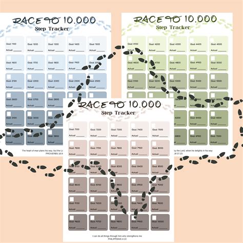 Step Tracker Walk Your Way up to 10,000 Steps at Your Own Pace Exercise Log Printable Walking ...