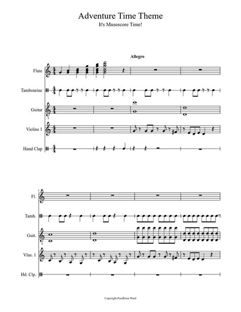 Adventure Time Theme Sheet music | Download free in PDF or MIDI | Musescore.com