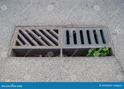 Old striped gutter cage stock photo. Image of metal - 255296296