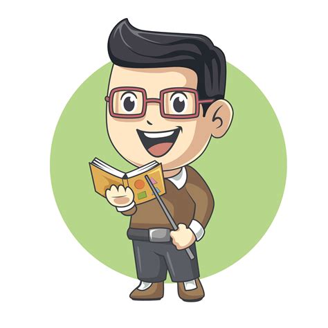 cute male teacher funny cartoon illustration 5836460 Vector Art at Vecteezy