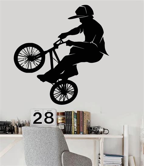 YOYOYU BMX bike Extreme sports PVC vinyl wall stickers Art Mural wall decals bedroom home decor ...