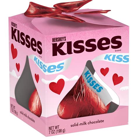 HERSHEY'S, KISSES Solid Milk Chocolate Candy, Valentine's Day, 7 oz ...