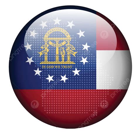 Georgia State Flag Button With Dot Patterned Map Design Vector, Explore, Icon, America PNG and ...