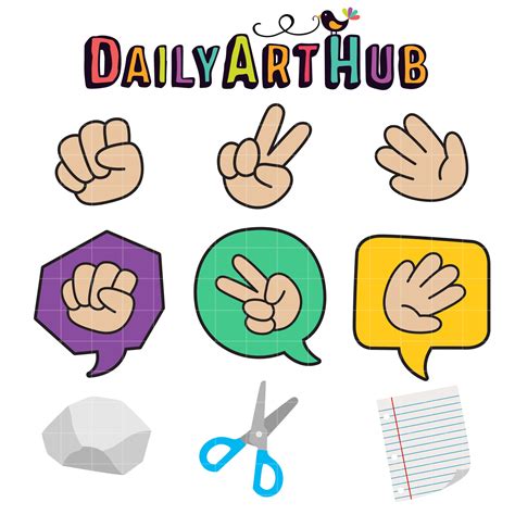 Rock Paper Scissor Clip Art Set – Daily Art Hub // Graphics, Alphabets ...