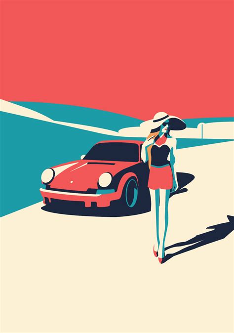 The classic porsche poster prints car illustration porsche poster art deco – Artofit