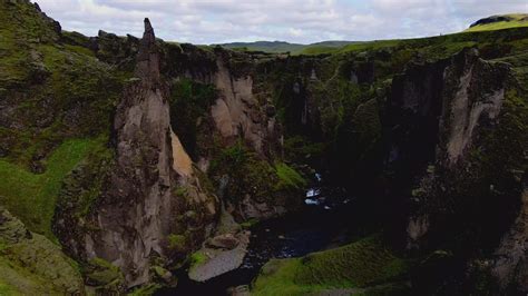 Fjadrargljufur Canyon in Iceland by Drone in 4K 15685659 Stock Video at ...