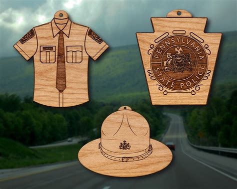 Personalized Wooden PA State Police Badge Christmas Ornament | Etsy