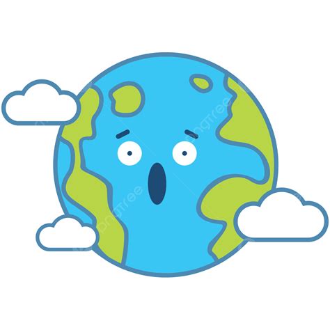 Earth Emoji Shocked Expression Vector, Earth, Emoticon, Shocked PNG and ...