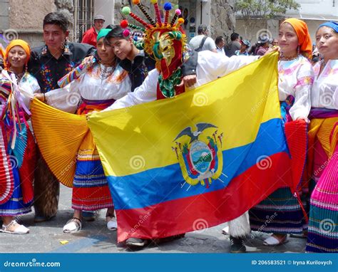 Folk Dancers with Ecuadorian Flag on Carnival Editorial Photo - Image of ecuador, american ...