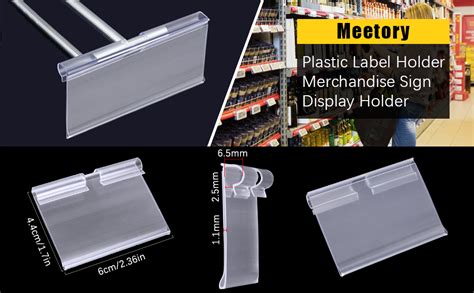 Amazon.com : Meetory 50 PCS Clear Plastic Label Holders for Wire Shelf ...