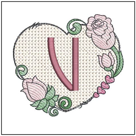 Heart Monogram ABCs - A - Embroidery Designs & Patterns